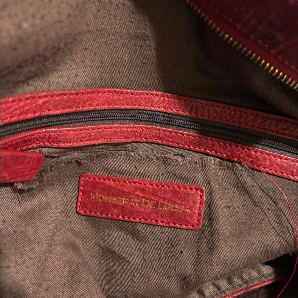 Monserat de lucca Elegant Red Leather Handbag
